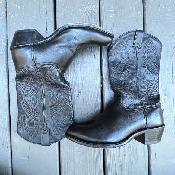 Women's Black Abilene Cowhide Dress Western Cowboy Boots Style 9050 Size 8.5 - Picture 4 of 8